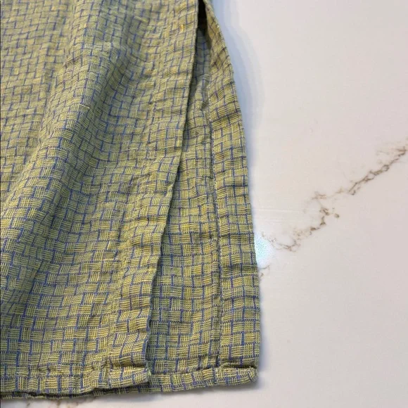 Flax 100% linen Yellow and Blue Plaid Skirt set Small ( top and skirt) - Picture 3 of 3